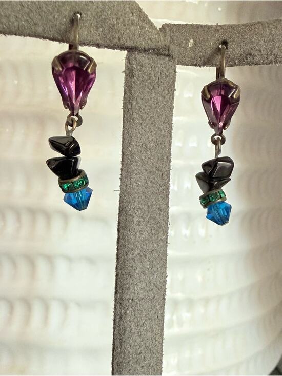 Sorrelli Jewelry - Sorrelli Crystal Beaded Brass Tone Dangle Earrings